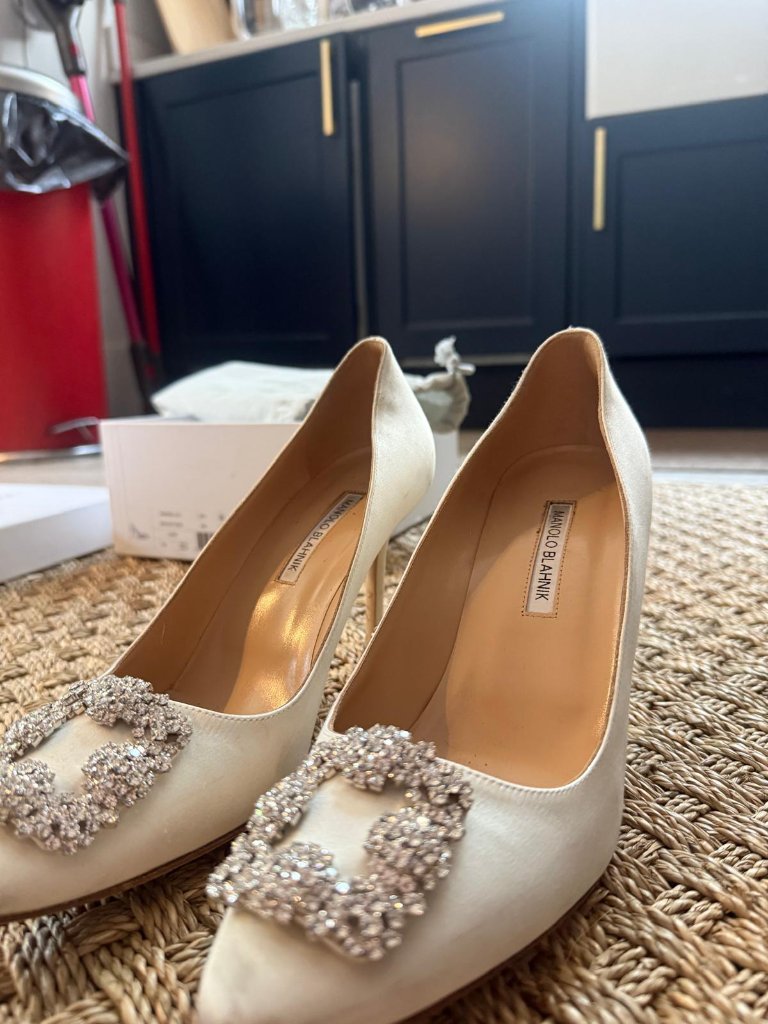 Manolo Blahnik Hangisi Bridal Shoes